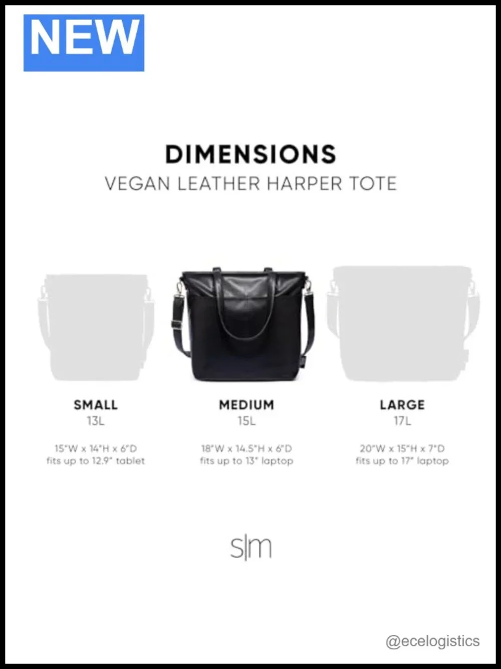 Vegan Leather Tote Bag with Laptop Sleeve and Crossbody Strap